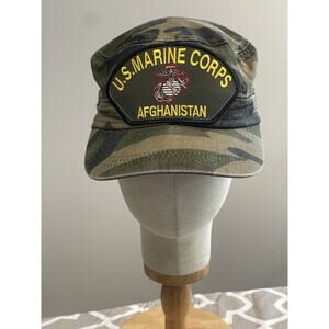 US Marine Corps USMC Afghanistan Camo Hat Cap Distressed 100% Cotton Hawkins